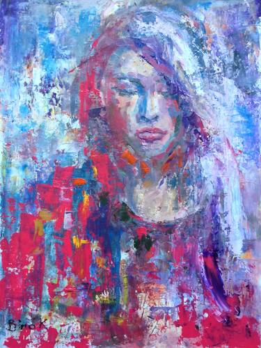 Original Expressionism Portrait Paintings by Konrad Biro