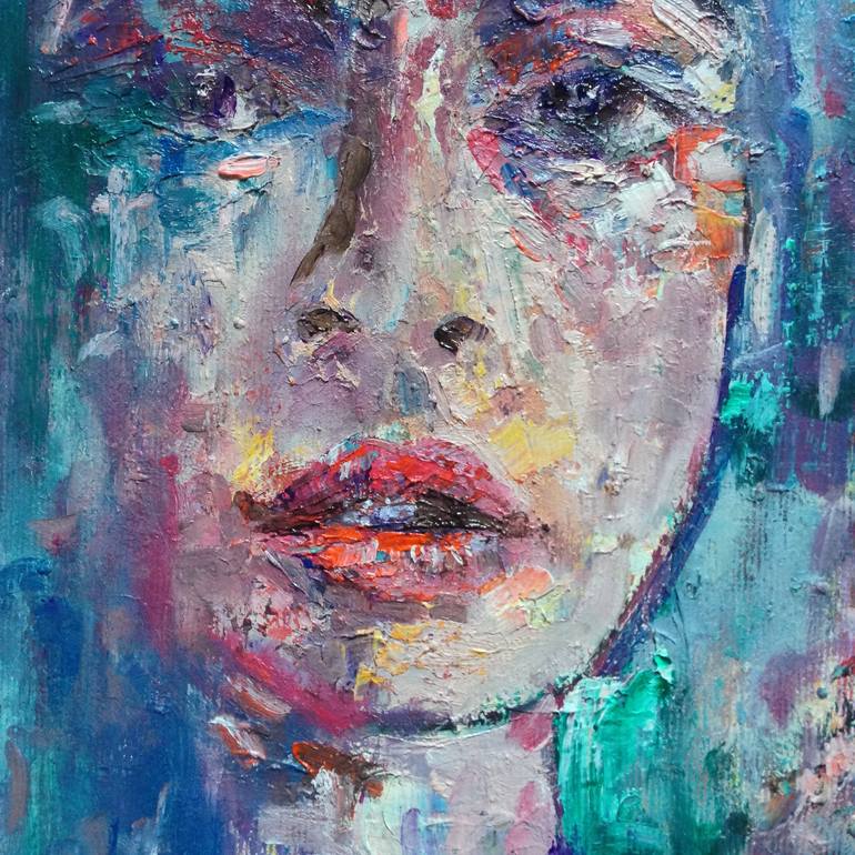 Original Abstract Portrait Painting by Konrad Biro