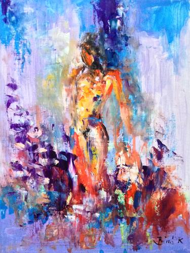 Original Abstract Nude Paintings by Konrad Biro