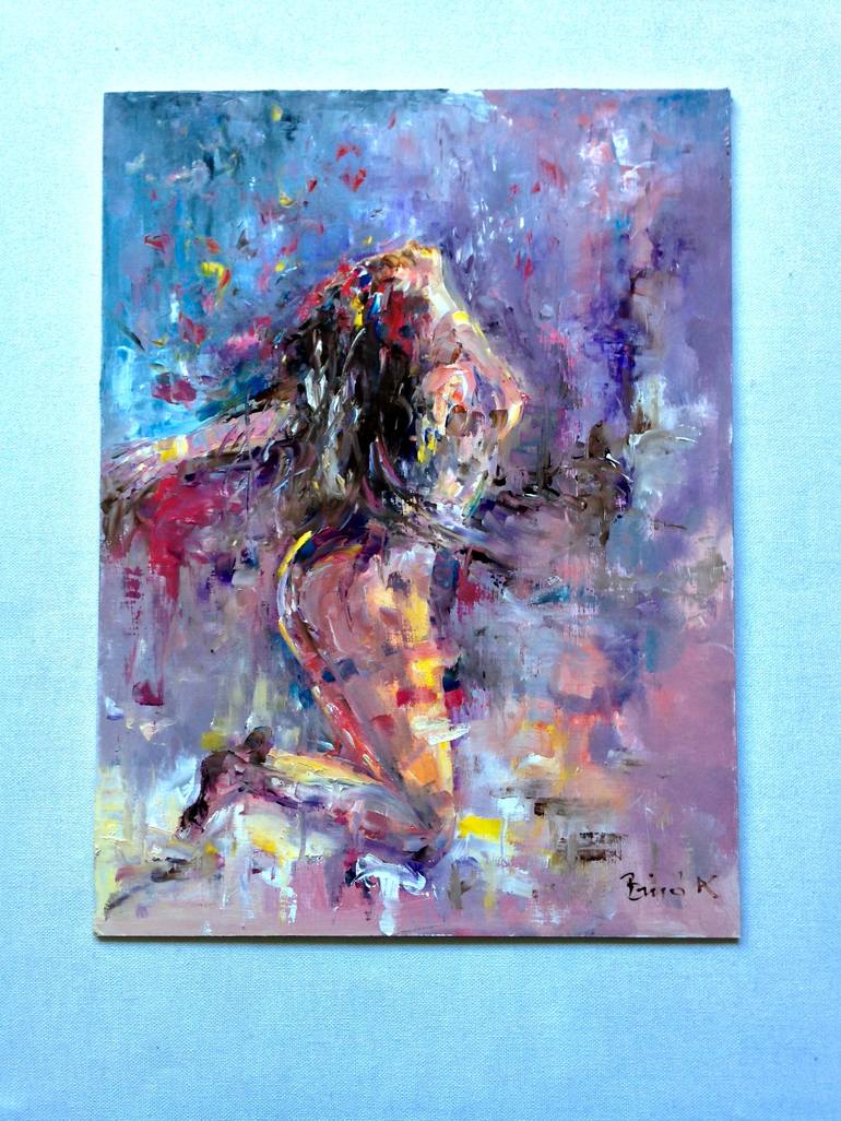 Original Abstract Nude Painting by Konrad Biro