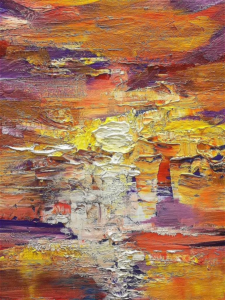 Original Abstract Expressionism Landscape Painting by Konrad Biro