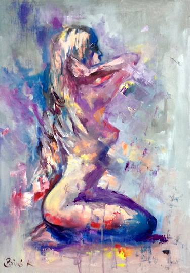 Original Expressionism Nude Paintings by Konrad Biro