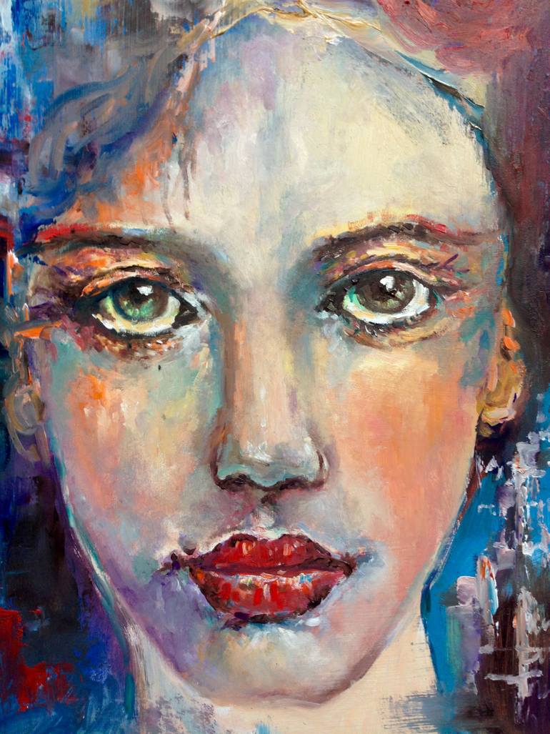 Original Abstract People Painting by Konrad Biro