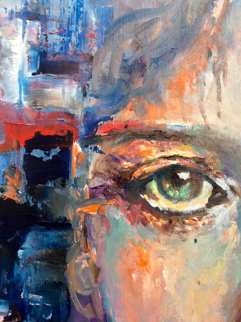 Original Abstract People Painting by Konrad Biro