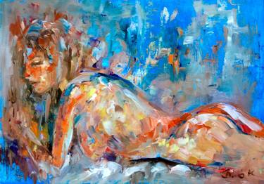 Original Abstract Nude Paintings by Konrad Biro