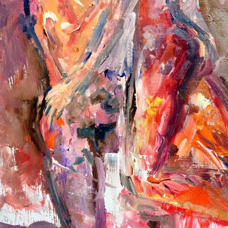 Original Abstract Erotic Painting by Konrad Biro