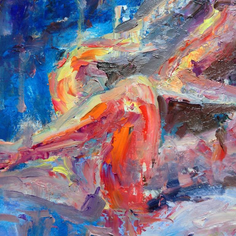 Original Abstract Erotic Painting by Konrad Biro