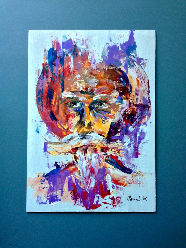 Original Abstract Portrait Painting by Konrad Biro