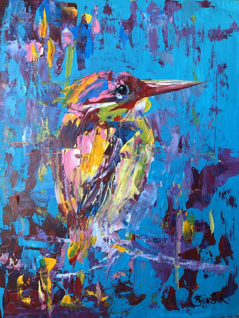 birds paintings abstract