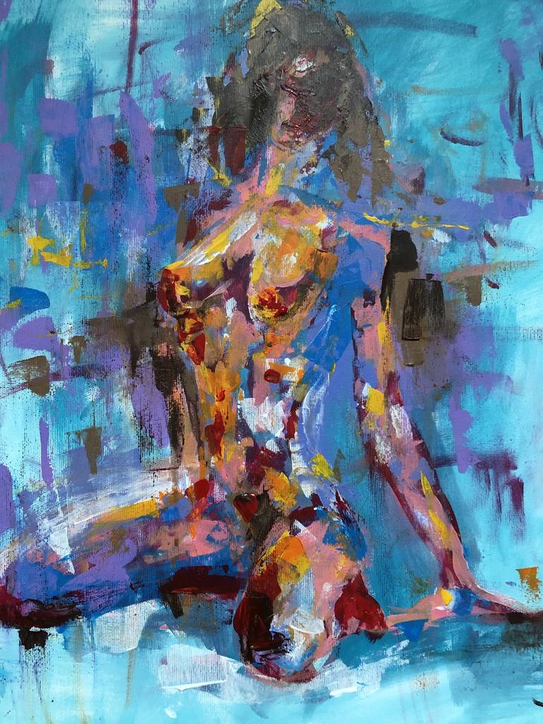 Original Abstract Erotic Painting by Konrad Biro