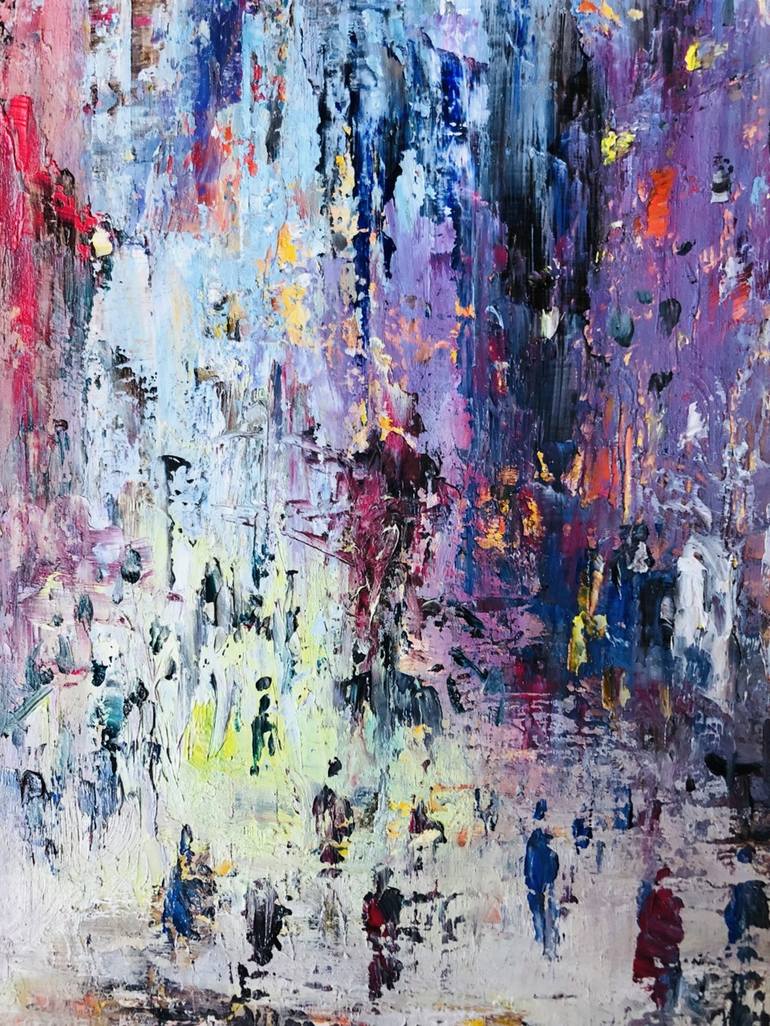 Original Abstract Cities Painting by Konrad Biro