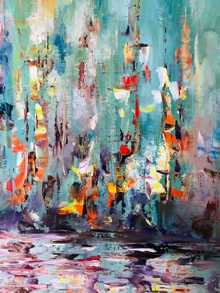 Original Abstract Boat Painting by Konrad Biro