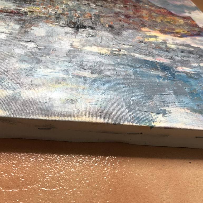 Original Abstract Architecture Painting by Konrad Biro