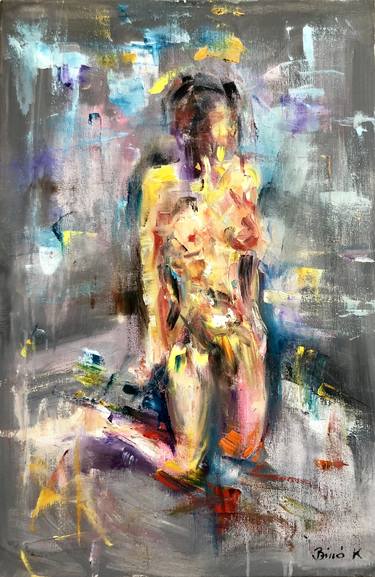 Original Abstract Nude Paintings by Konrad Biro