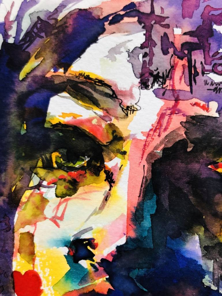 Original Abstract Portrait Painting by Konrad Biro