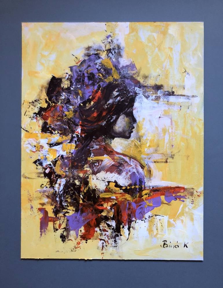 Original Abstract Portrait Painting by Konrad Biro