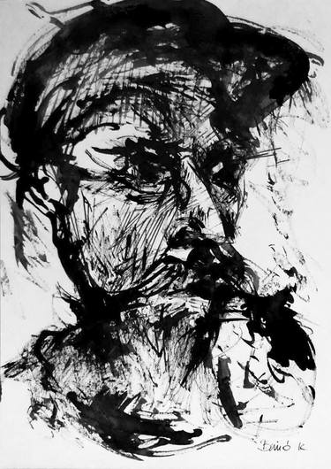 Original Figurative Portrait Drawings by Konrad Biro