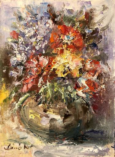 Original Fine Art Floral Paintings by Konrad Biro