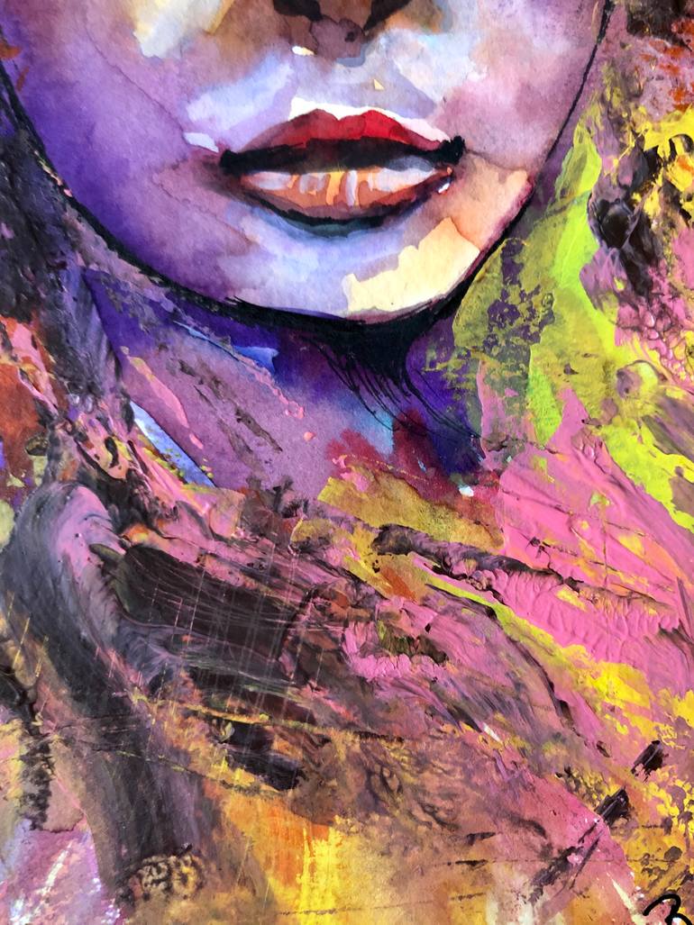 Original Modernism People Painting by Konrad Biro