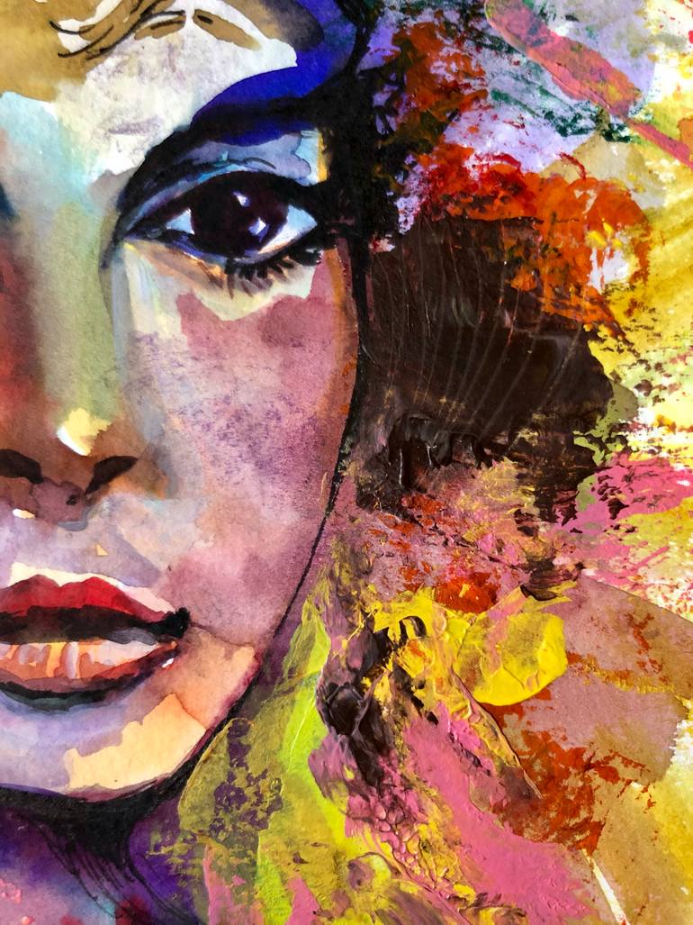 Original Modernism People Painting by Konrad Biro