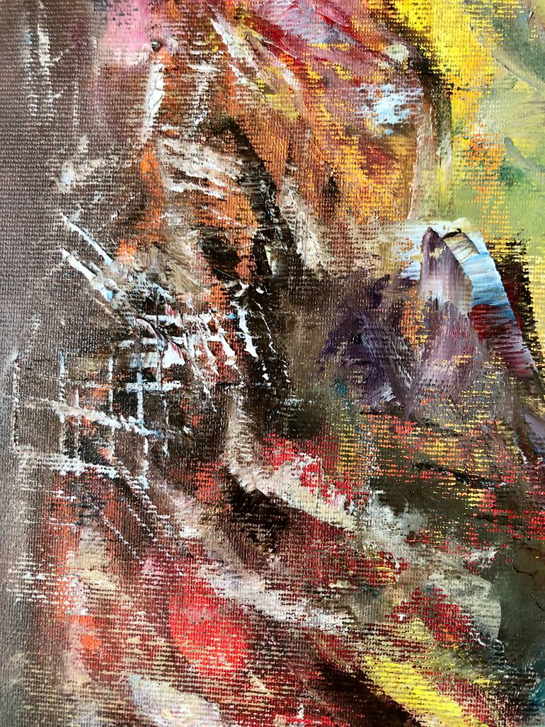 Original Abstract Boat Painting by Konrad Biro