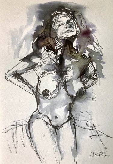Original Figurative Nude Drawings by Konrad Biro
