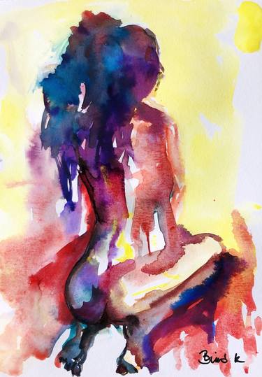 Original Abstract Nude Paintings by Konrad Biro