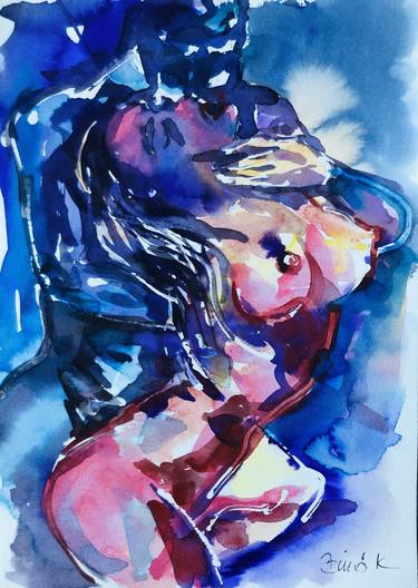 Original Expressionism Erotic Paintings by Konrad Biro