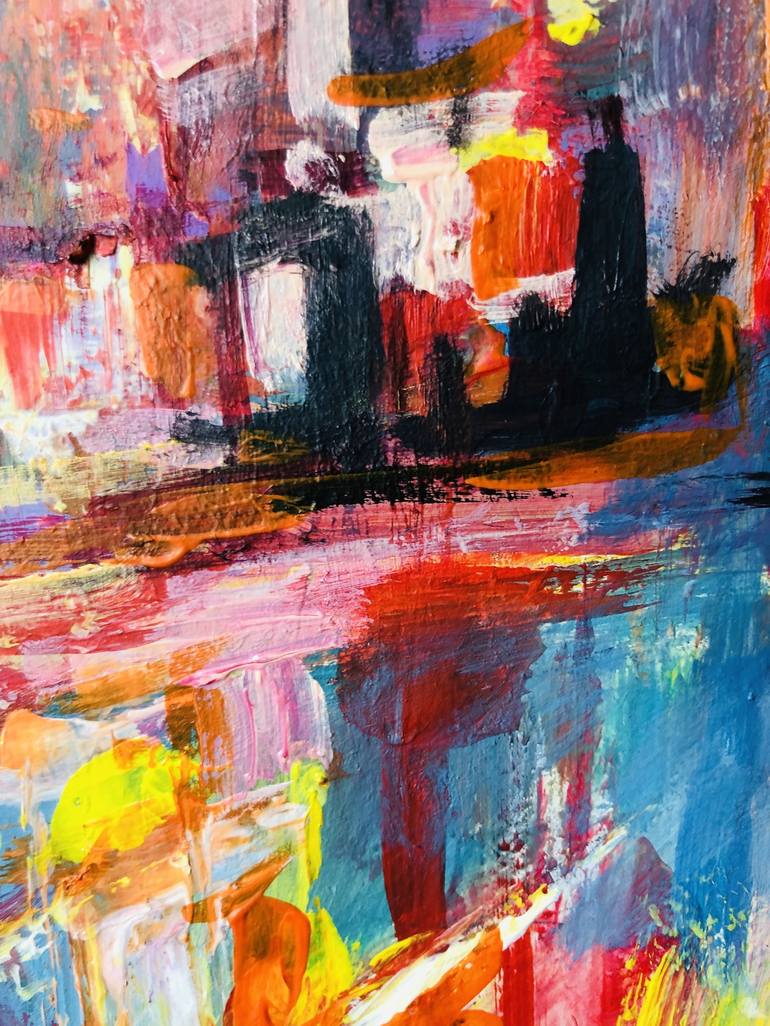 Original Abstract Cities Painting by Konrad Biro