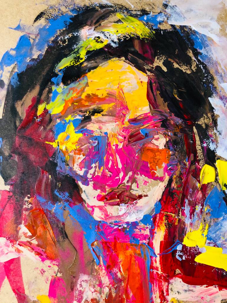 Original Abstract Women Painting by Konrad Biro