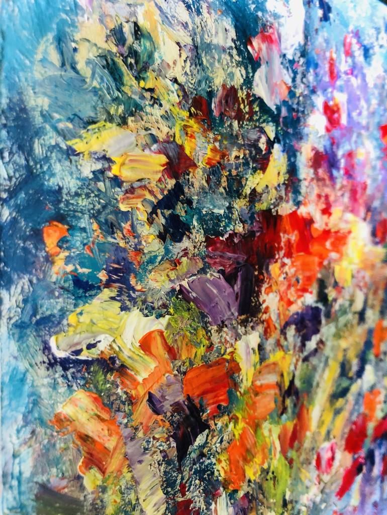 Original Abstract Floral Painting by Konrad Biro