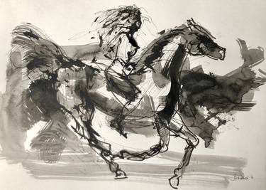 Print of Expressionism Horse Drawings by Konrad Biro