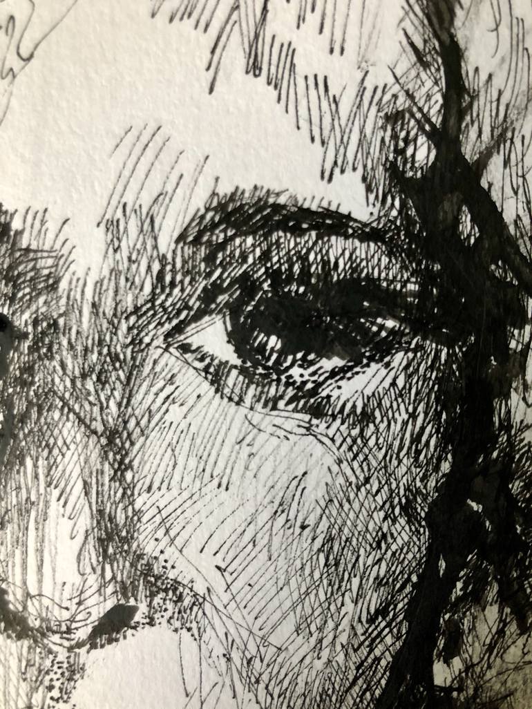 Original Expressionism Portrait Drawing by Konrad Biro