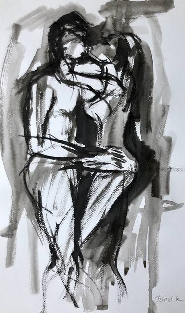 Print of Expressionism Love Drawings by Konrad Biro