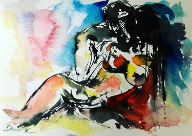 Print of Expressionism Erotic Paintings by Konrad Biro