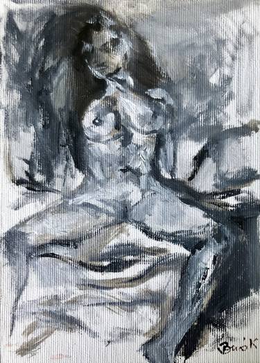Original Expressionism Erotic Paintings by Konrad Biro