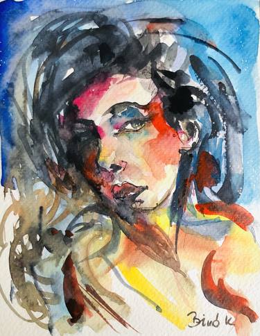 Original Expressionism Portrait Paintings by Konrad Biro
