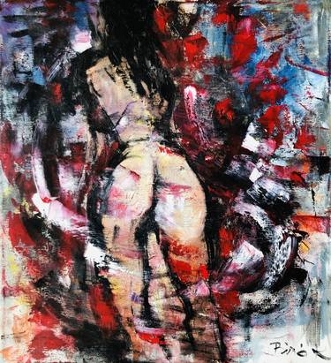 Print of Abstract Expressionism Erotic Paintings by Konrad Biro
