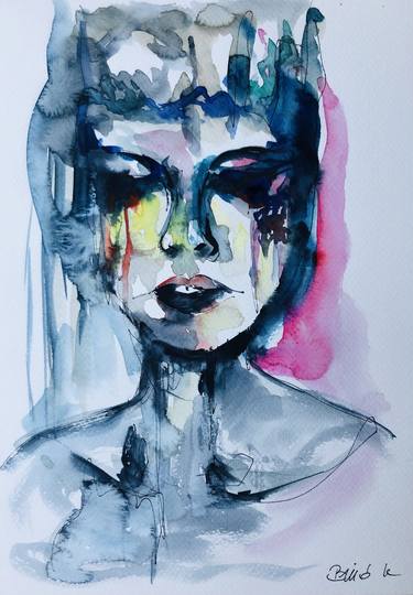 Original Abstract Portrait Paintings by Konrad Biro