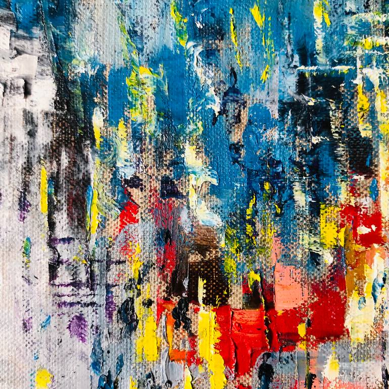 Original Abstract Cities Painting by Konrad Biro