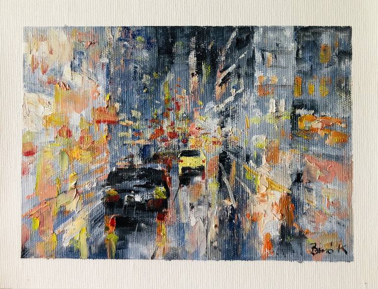 Original Expressionism Cities Painting by Konrad Biro