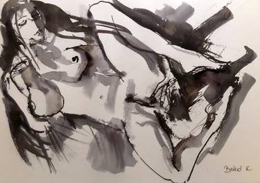 Print of Expressionism Erotic Drawings by Konrad Biro