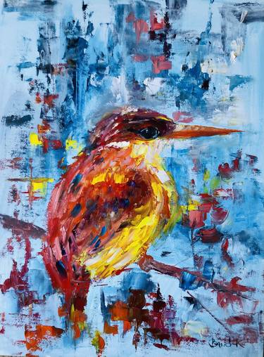 Abstract bird series( yellow,red,blue) thumb