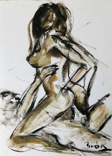 Original Expressionism Erotic Paintings by Konrad Biro