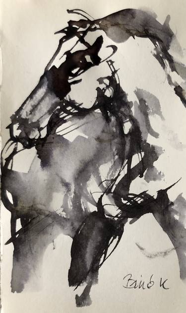 Print of Horse Drawings by Konrad Biro