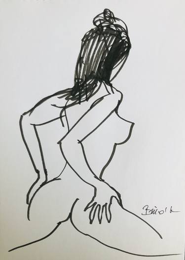 Print of Expressionism Erotic Drawings by Konrad Biro