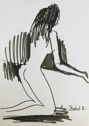 Original Nude Drawings by Konrad Biro