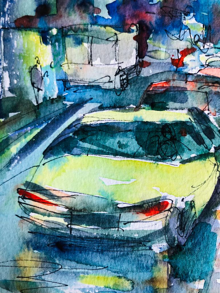 Original Illustration Cities Painting by Konrad Biro