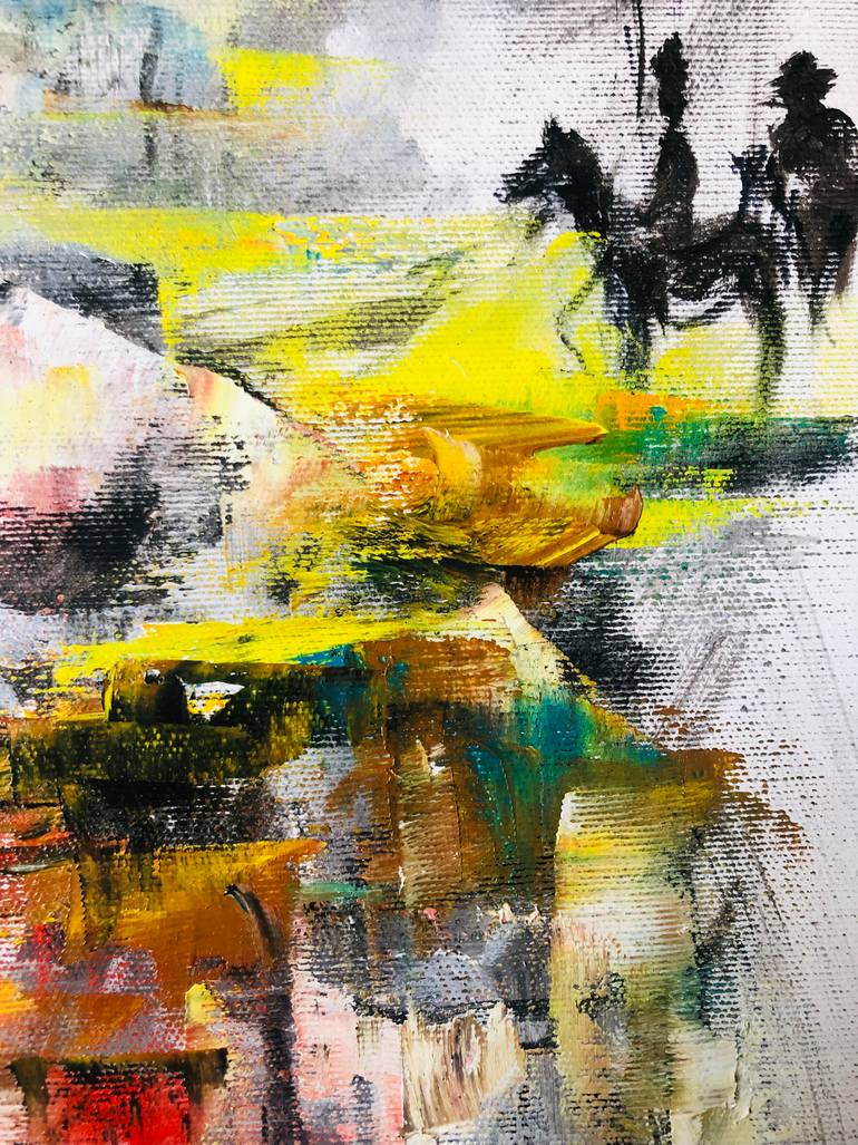 Original Abstract People Painting by Konrad Biro