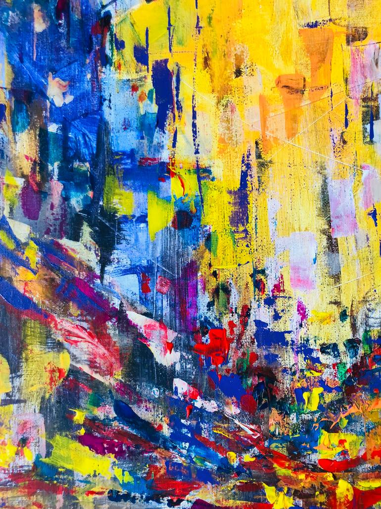 Original Abstract Cities Painting by Konrad Biro